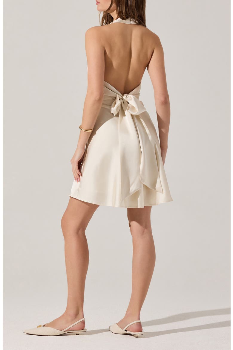 Mielle Halter Minidress, Alternate, color, CREAM