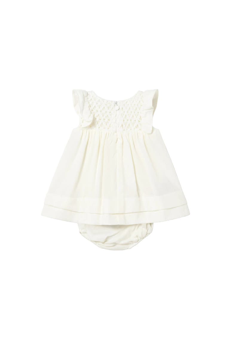 Textured Dress with Nappy Cover, Alternate, color, White
