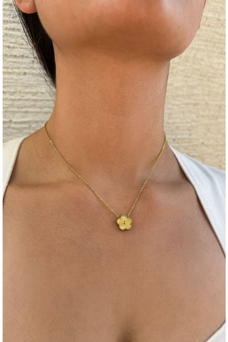 Tarnish Resistant Flower Pendant Necklace, Alternate, color, GOLD