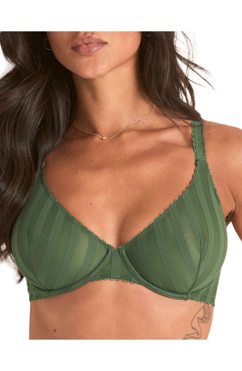 Adore Me Ninamarie Unlined Demi Bra, Main, color, Dark Green