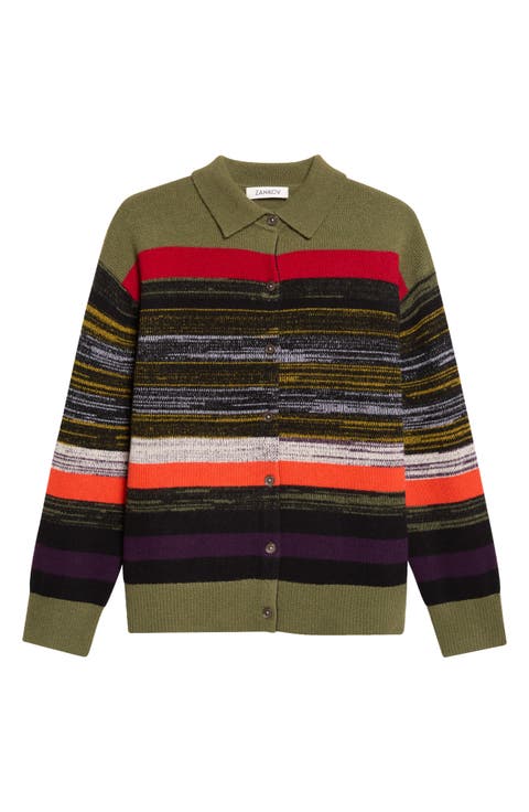 Andrew Stripe Wool & Cashmere Cardigan