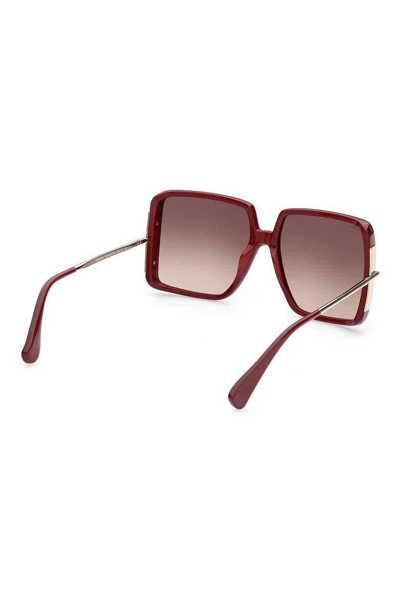 58mm Gradient Square Sunglasses, Alternate, color, SHINY RED / GRADIENT BROWN