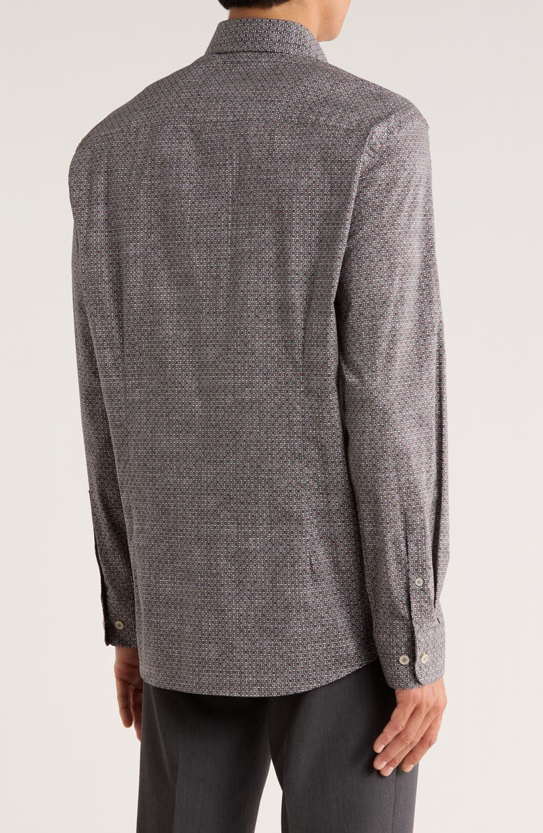 Jack Victor Irvine Stretch Cotton Button-Up Shirt, Alternate, color, Brown