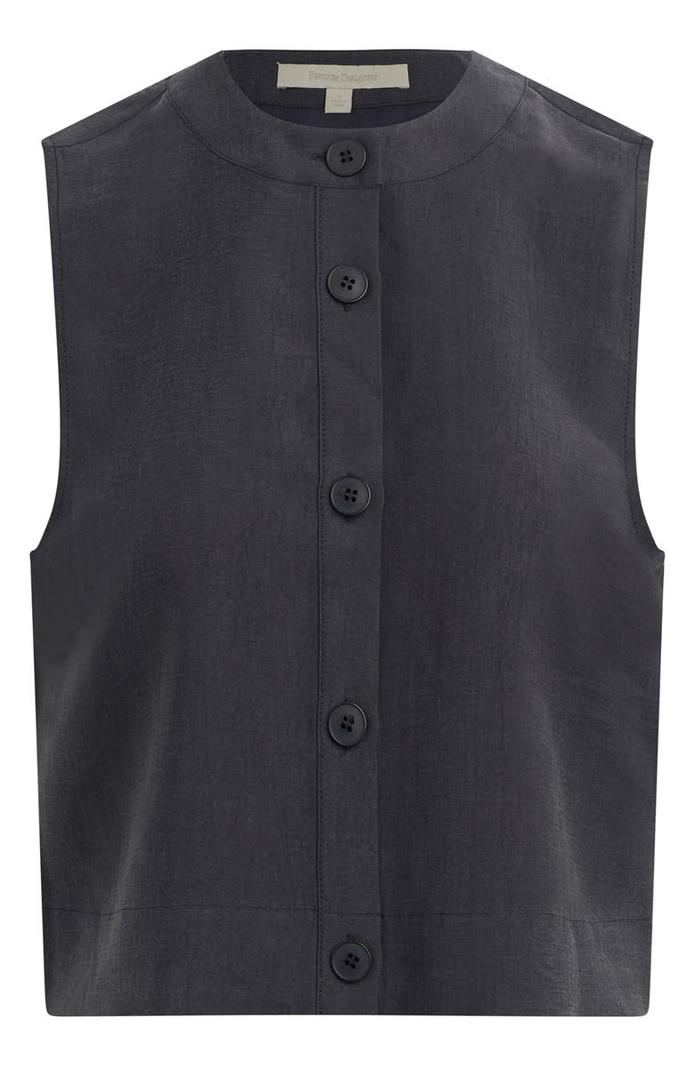 Favorite Daughter The Fine Line Pinstripe Button-Up Top, Alternate, color, Navy