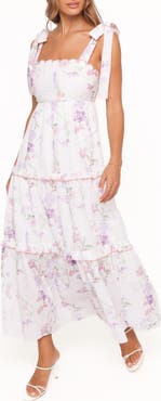 Petal & Pup Aurelia Eyelet Tie Strap Tiered Maxi Dress