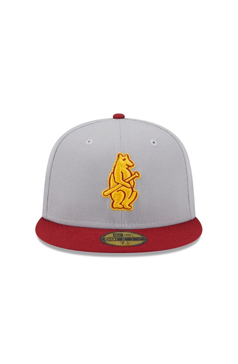 New Era Men's New Era Gray/Red Chicago Cubs  Navy Undervisor 59FIFTY Fitted Hat, Alternate, color, 