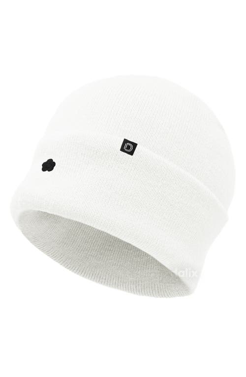 Dalix Lil Flower Beanie Cap In White
