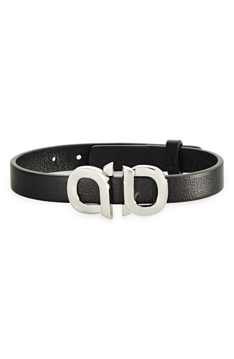 Pop Double Gancio Leather Bracelet
