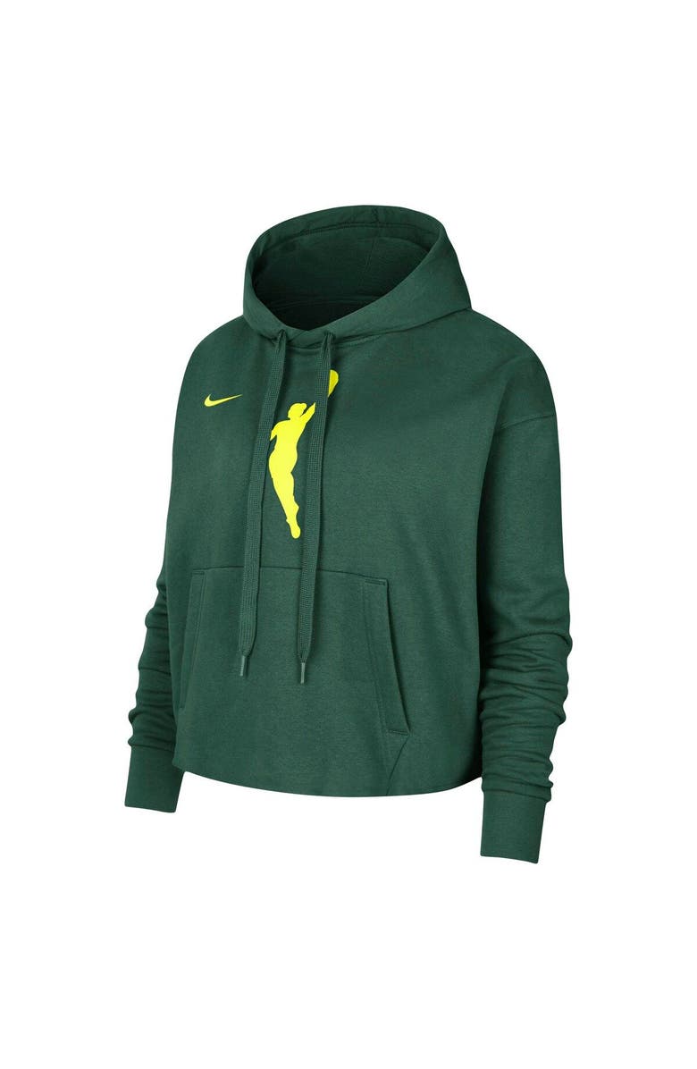 Nike Women's Nike Hunter Green WNBA Logowoman Team 13 Cropped Pullover Hoodie, Alternate, color,