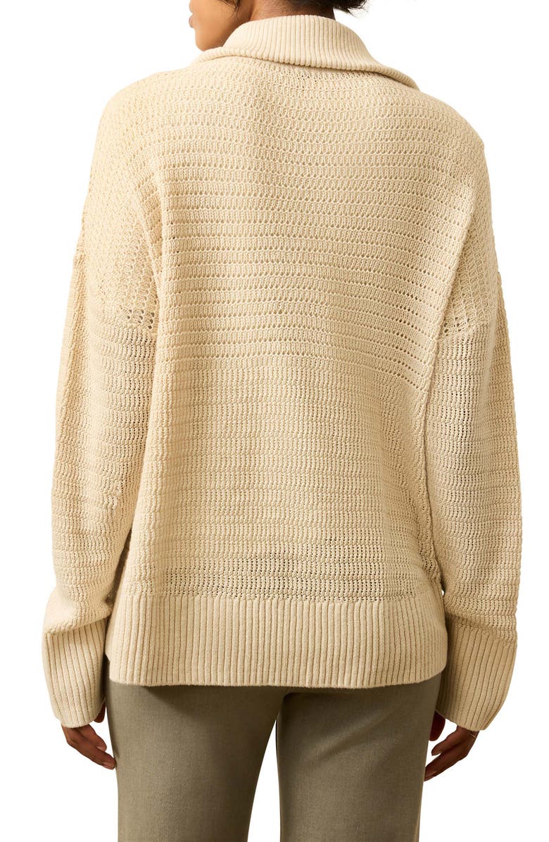Faherty Miramar Linen & Organic Cotton Quarter Zip Sweater, Alternate, color, Summer Sand