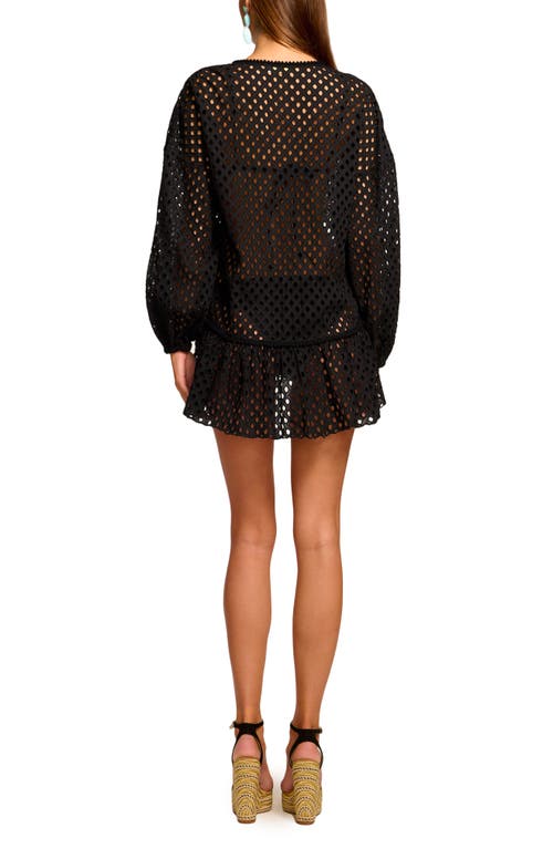 Ramy Brook Caya Eyelet-embroidered Sun Dress Coverup In Black