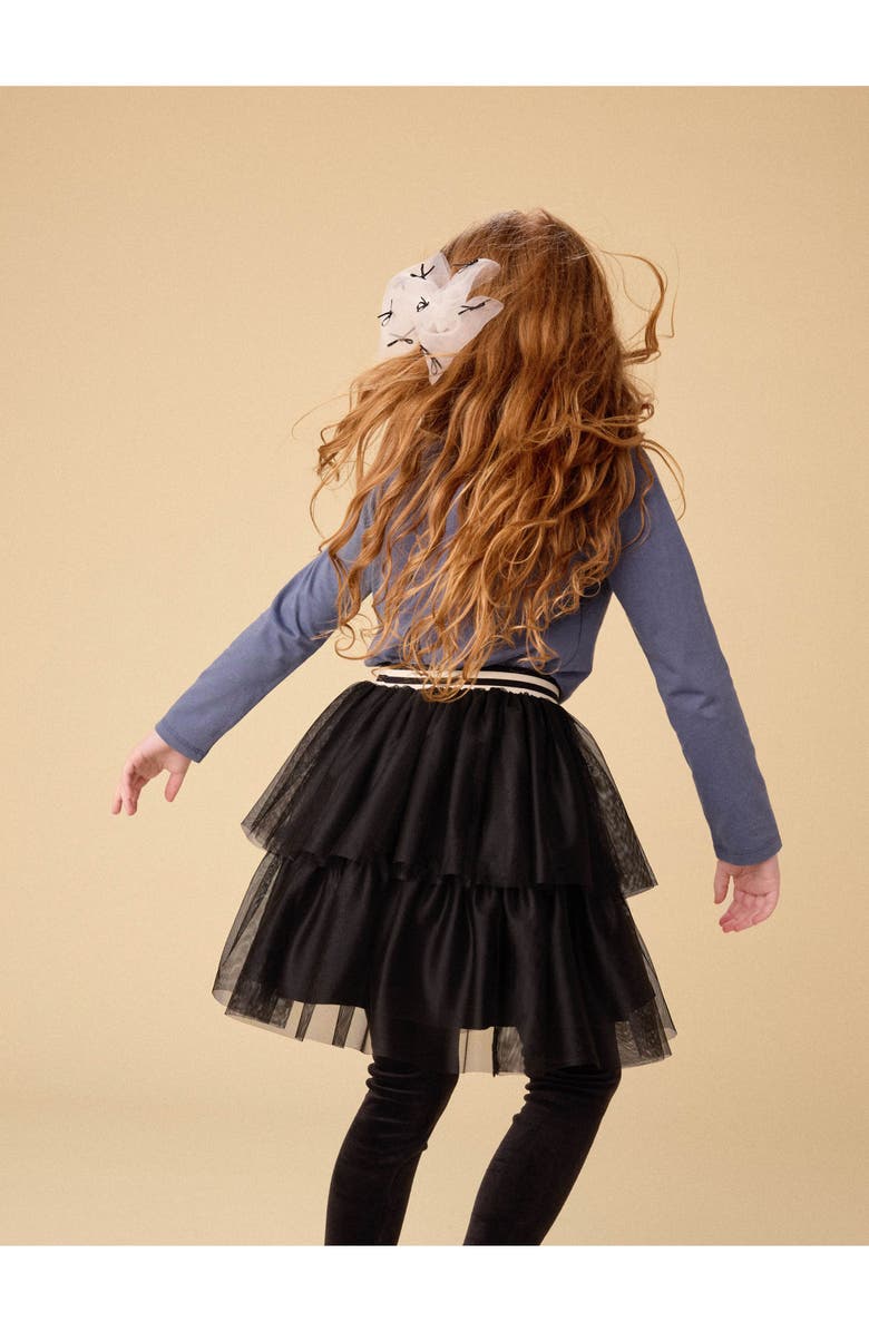 Tea Collection Tiered Tulle Skirt, Alternate, color, Jet Black