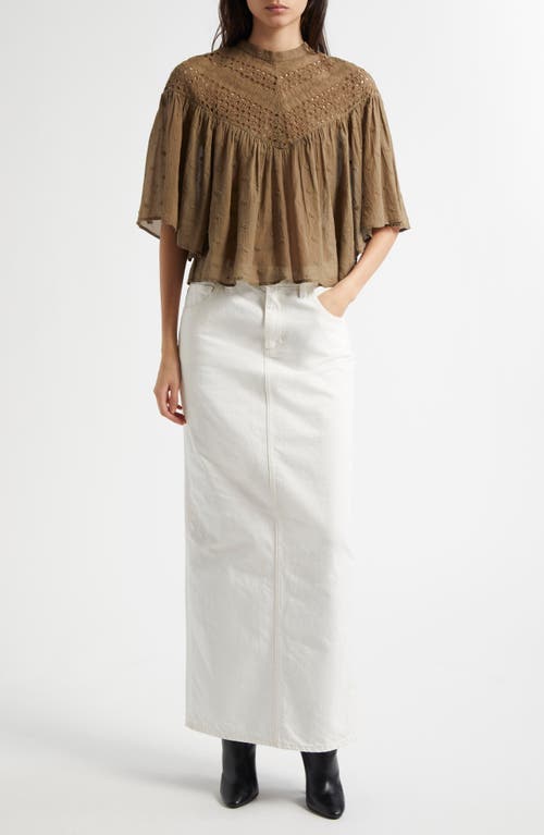 Shop Nili Lotan Mikki Eyelet Crop Top In Military Green