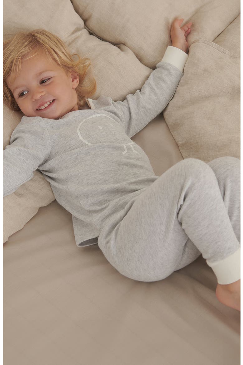 Snoozy Fitted Two-Piece Graphic Pajamas, Alternate, color, GREY
