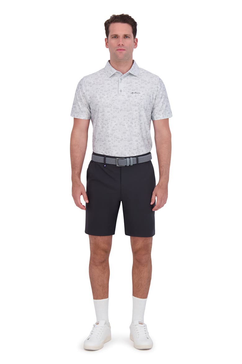 Amalfi Holiday Print Stretch Tech Polo, Alternate, color, LIGHT GREY