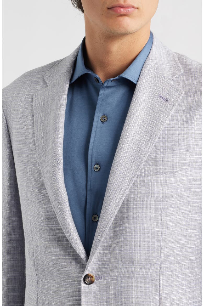 Kei Trim Fit Light Purple Mélange Wool & Silk Blend Sport Coat, Alternate, color, LIGHT PURPLE