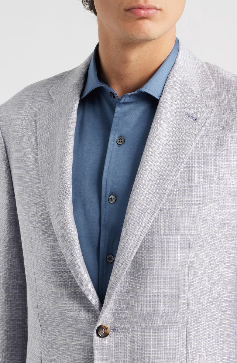 Canali Kei Trim Fit Light Purple Mélange Wool & Silk Blend Sport Coat, Alternate, color, Light Purple