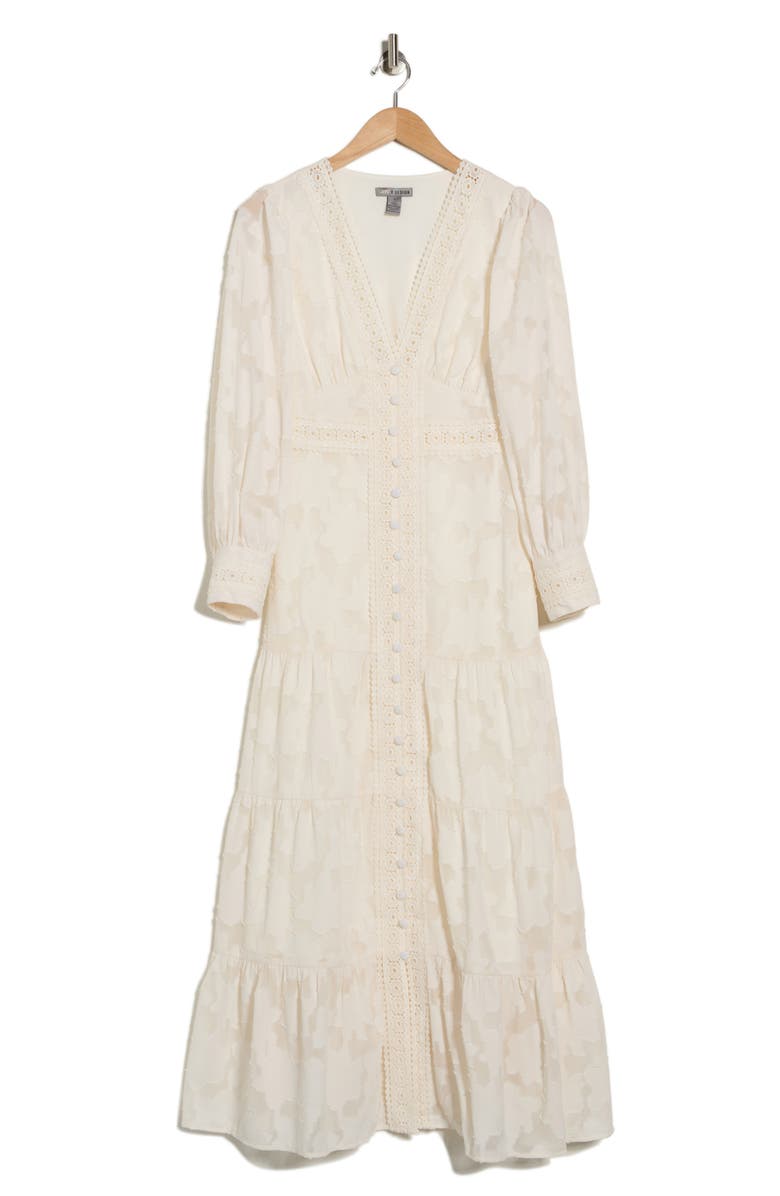 Love By Design Devin Long Sleeve Maxi Dress, Main, color, Ivory Print