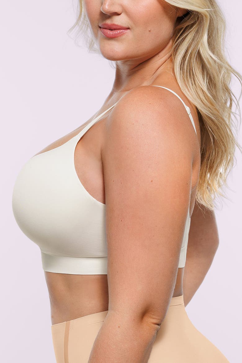 Wireless T-Shirt Back Smoothing Seamless Oyster Fabric Everyday Bra, Alternate, color, Oyster White
