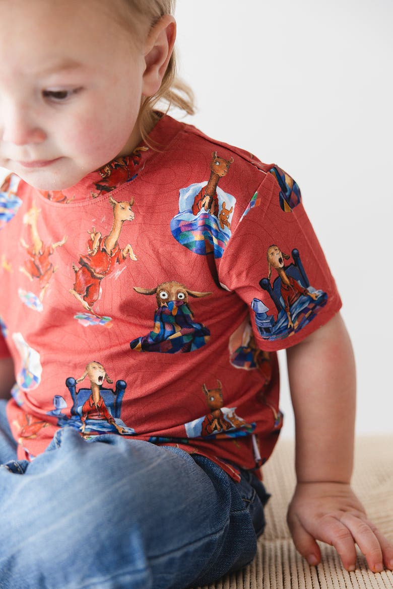 Baby's Llama Llama Red Pajama T-Shirt, Alternate, color, Red