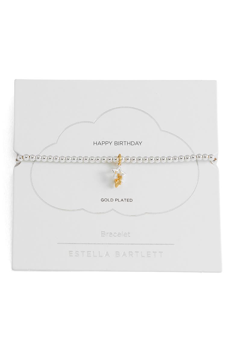 Sienna Double Star Beaded Stretch Bracelet, Alternate, color, GOLD AND SILVER