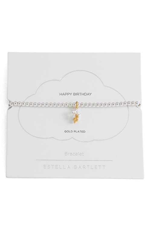 Estella Bartlett Sienna Double Star Beaded Stretch Bracelet In Metallic