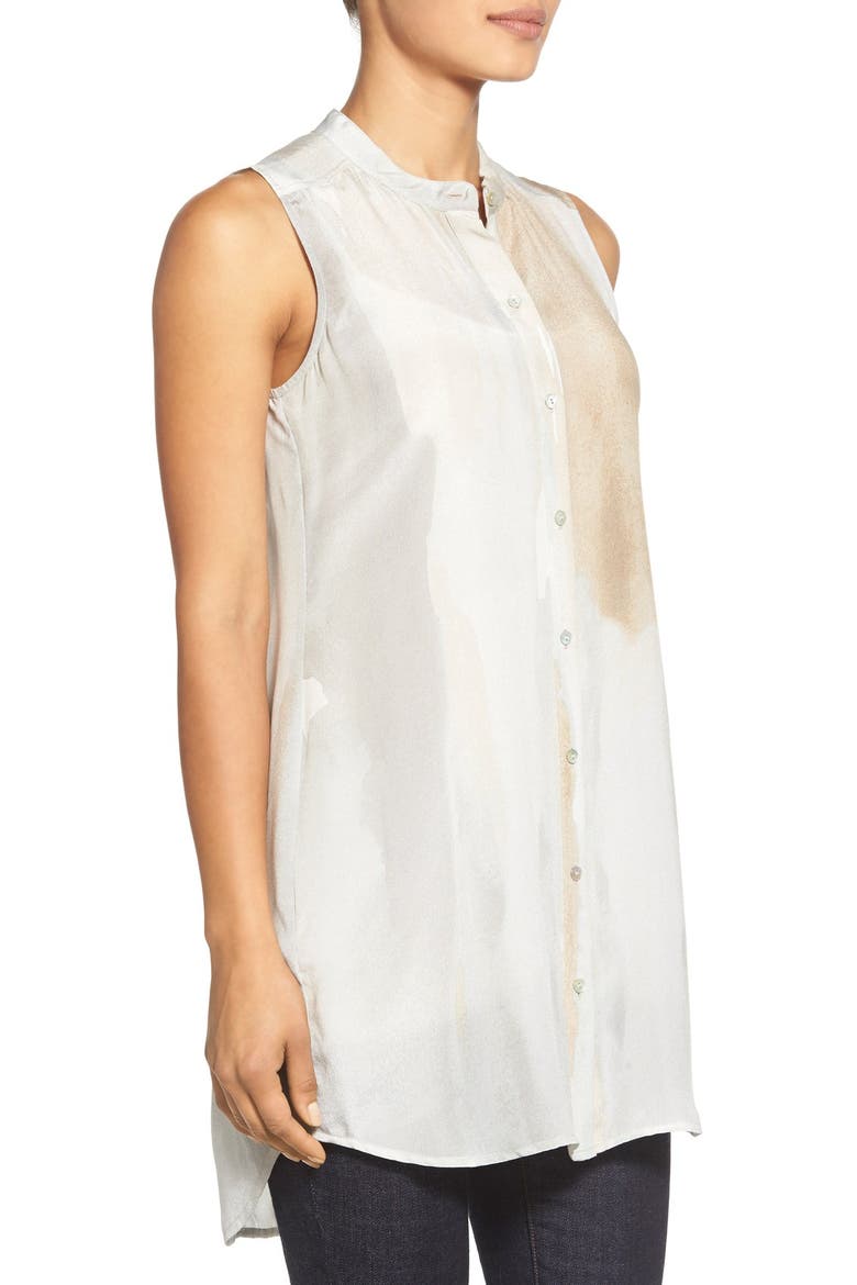 Sleeveless Silk Shirt, Alternate, color, MARBLE