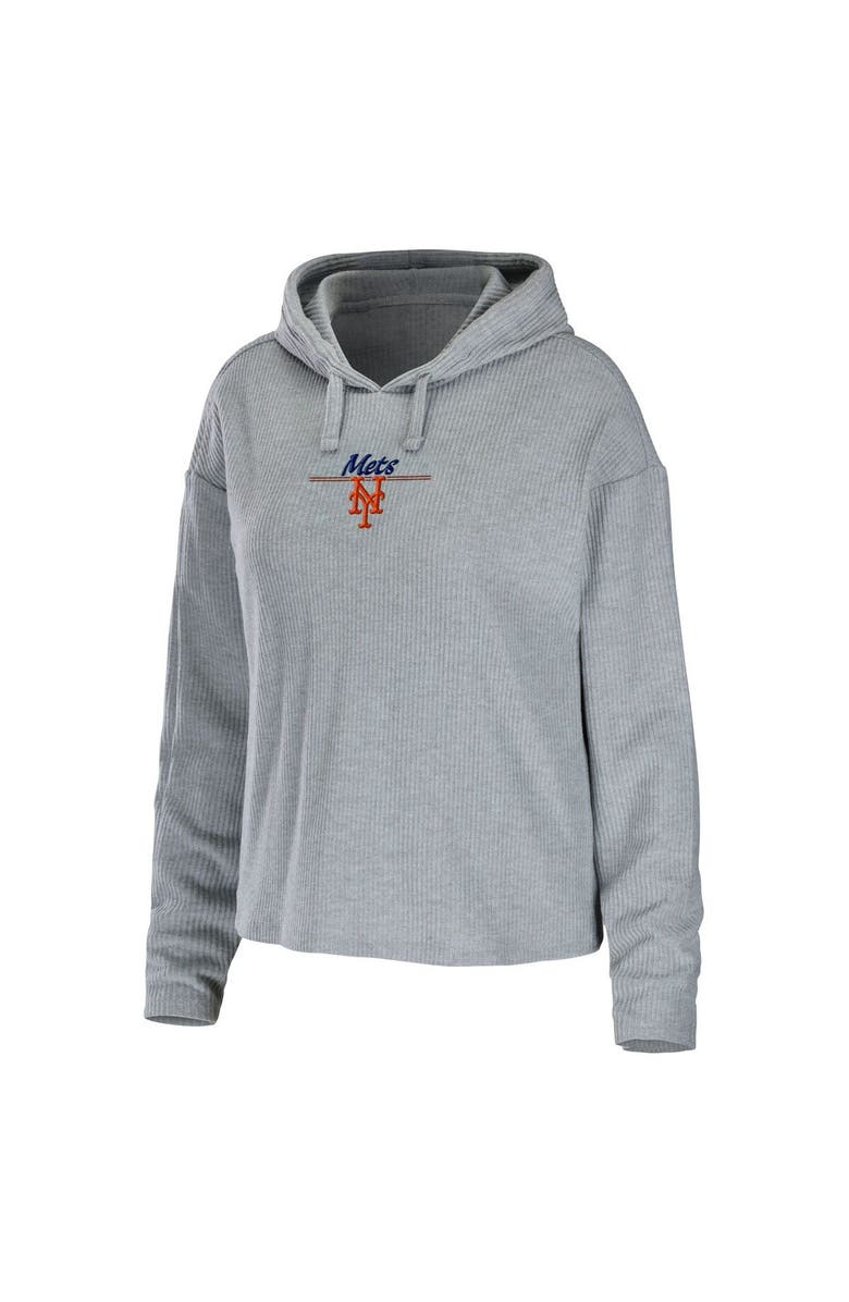 WEAR by Erin Andrews Women's WEAR by Erin Andrews Heather Gray New York Mets Logo Pullover Hoodie & Pants Sleep Set, Alternate, color,
