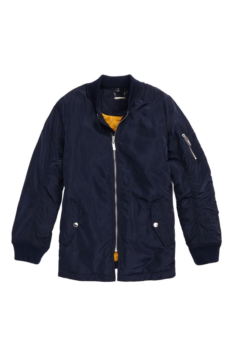 Jou Jou Long Bomber Jacket, Main, color, 