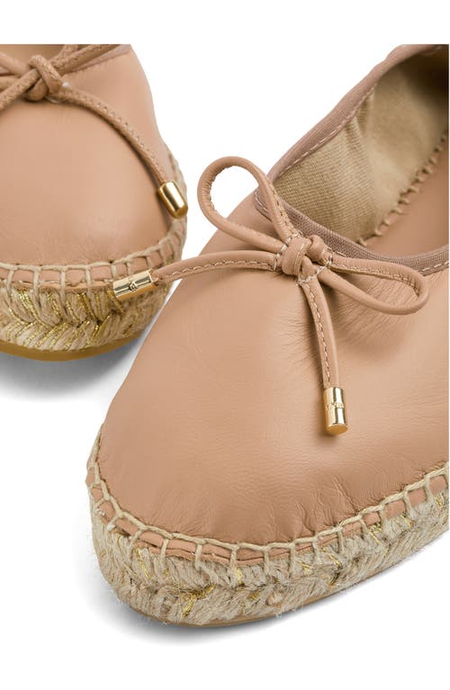 Lk Bennett Womens Bei-trench Taleena Bow-embellished Espadrille Leather Ballet Flats In Trench