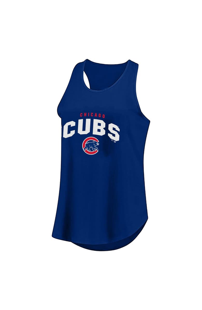 FANATICS Women's Profile Royal Chicago Cubs Plus Size Wordmark Racerback Scoop Neck Tank Top, Main, color, Royal
