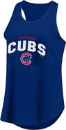 FANATICS Women's Profile Royal Chicago Cubs Plus Size Wordmark Racerback Scoop Neck Tank Top