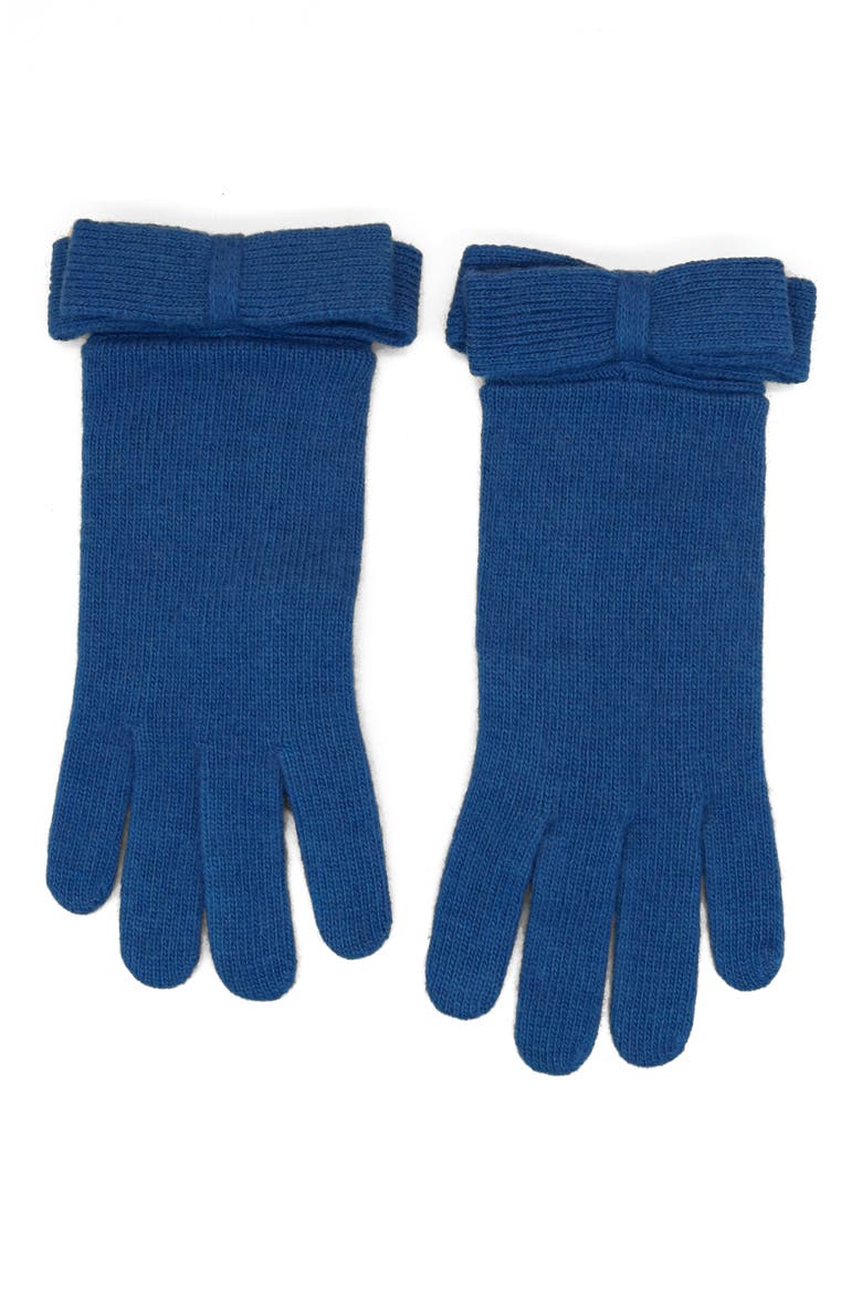Tech Gloves with Bow on Cuff, Main, color, CORNFLOWER