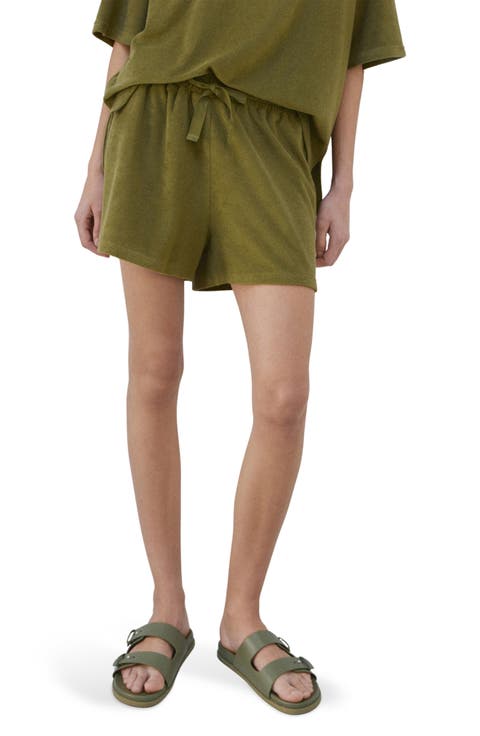 Cotton Blend Terry Shorts