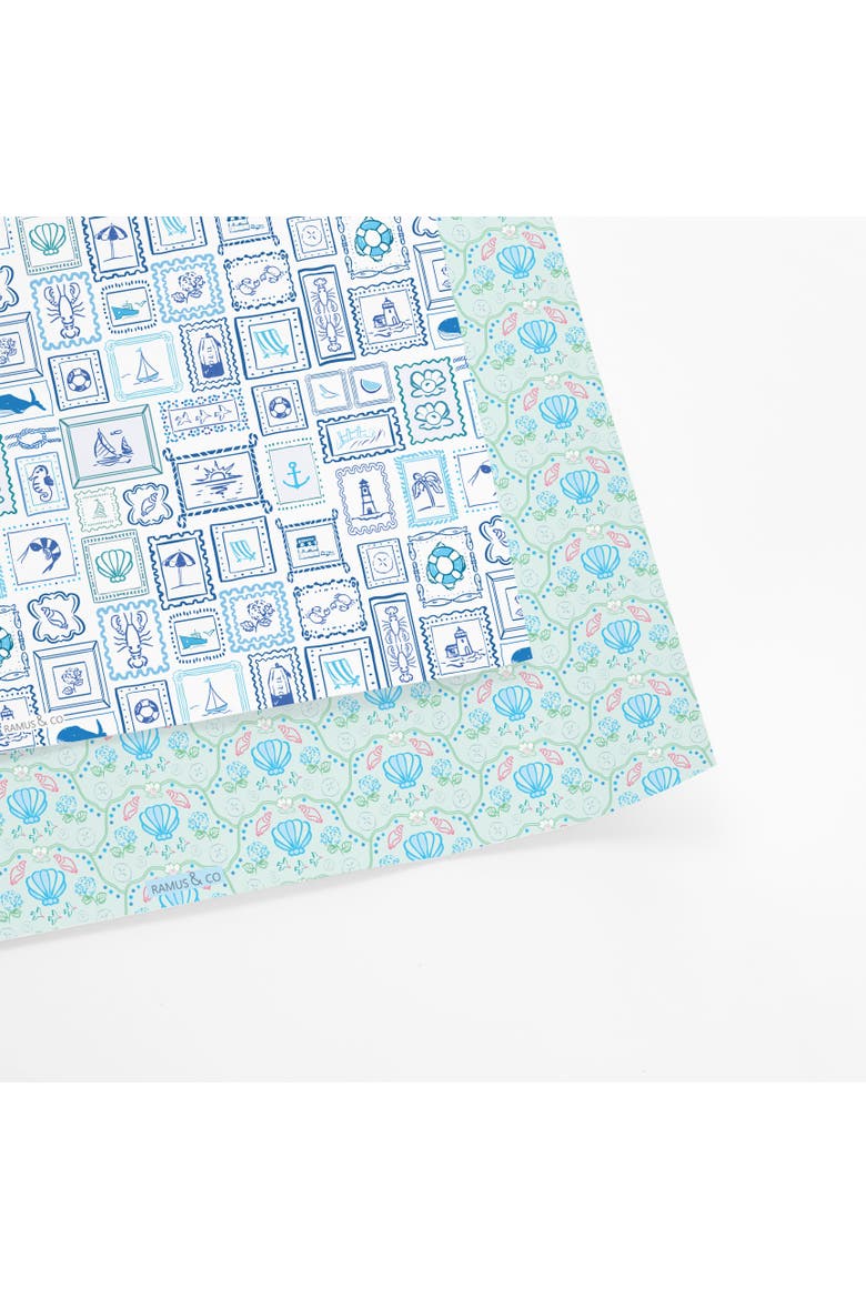Eight Sheets Two-Sided "Sea Wall" Heavyweight Gift Wrap by Ramus & Co, Main, color, Multicolored