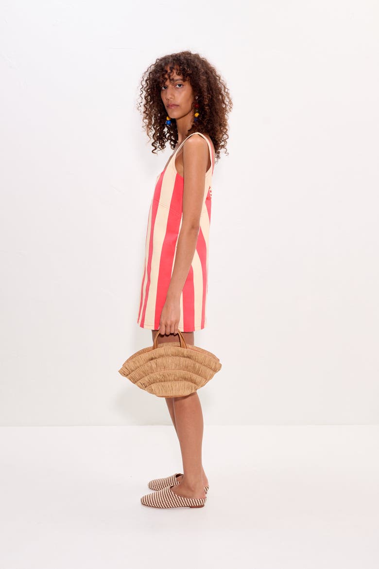 Sahara Denim Dress, Alternate, color, Venetian Red Stripe