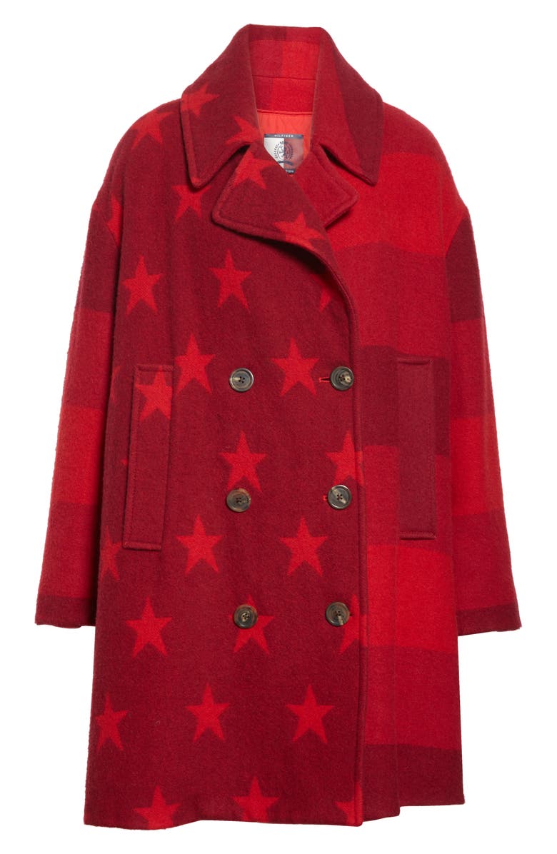 Hilfiger Collection Crest Wool Blend Blanket Coat, Alternate, color,
