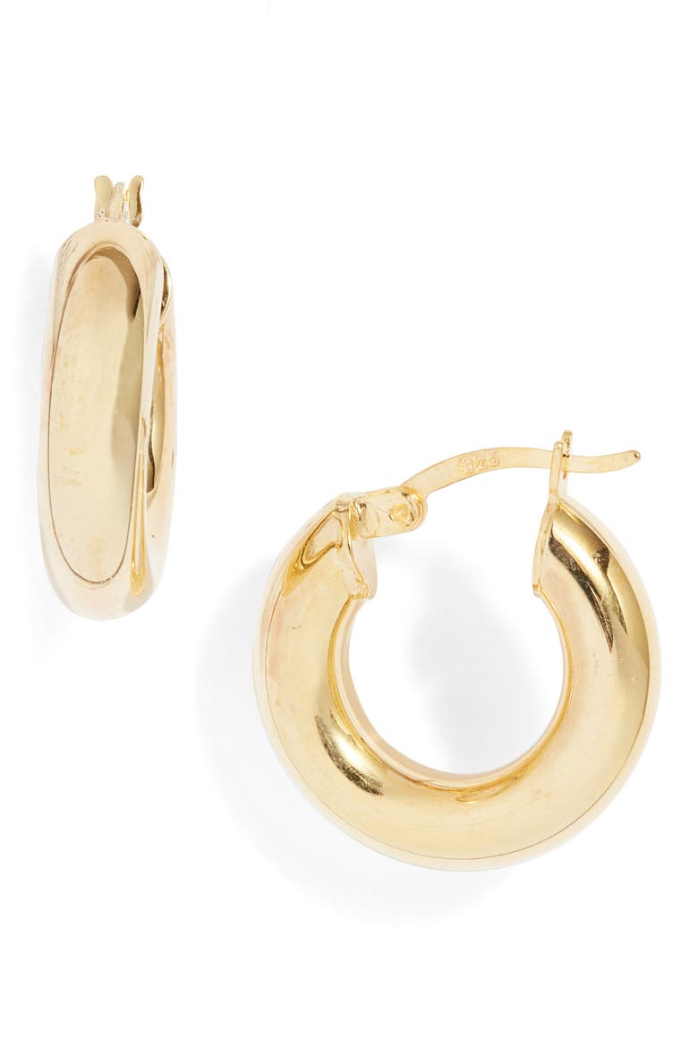 Chunky Tube Hoop Earrings, Main, color, GOLD