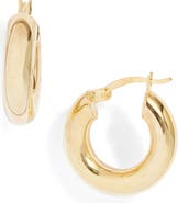 Argento Vivo Sterling Silver Chunky Tube Hoop Earrings