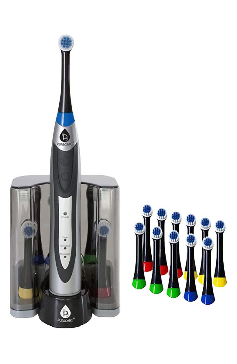 PURSONIC Rechargeable Rotary Oscillation Toothbrush Pro Series Set, Alternate, color, Black