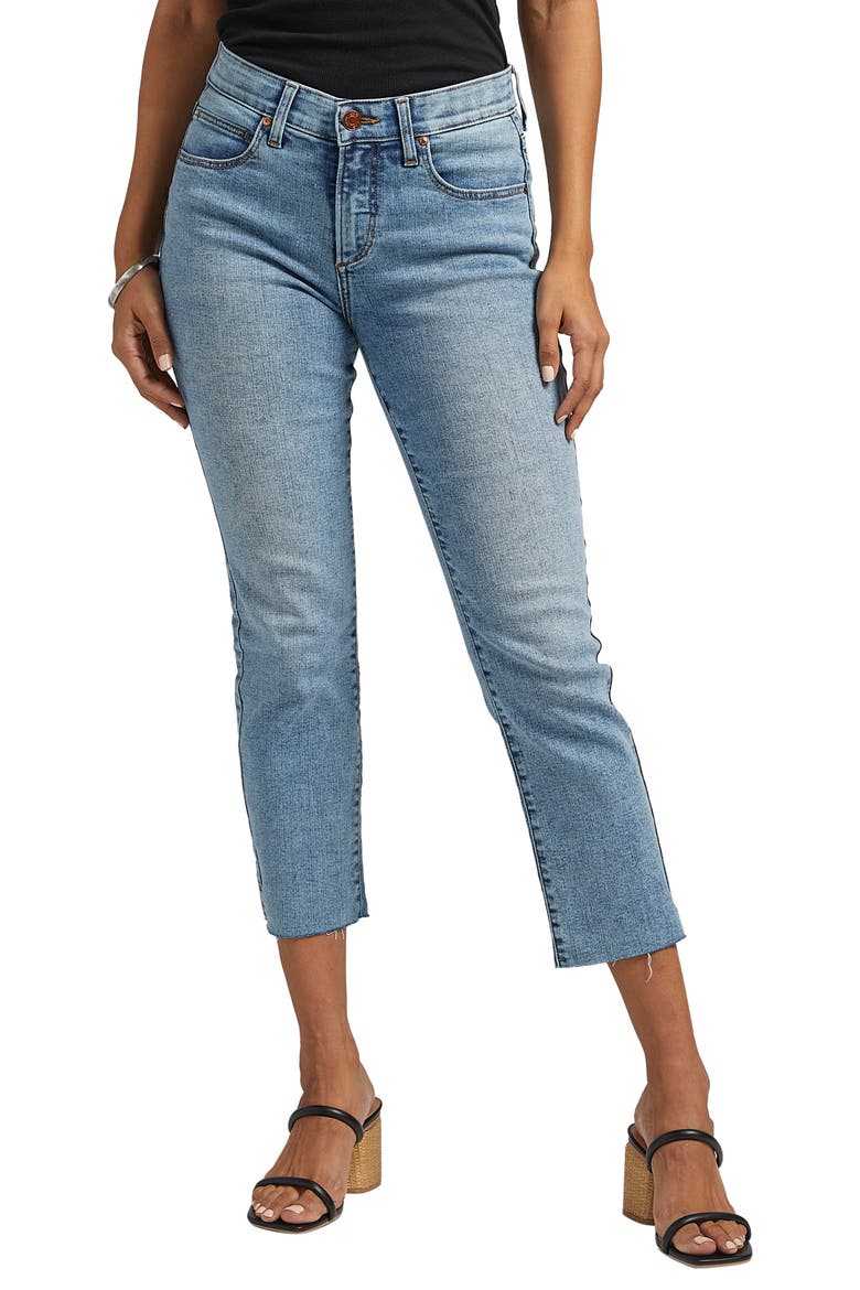 Ruby Raw Hem Crop Straight Leg Jeans, Main, color, NOMADIC BLUE