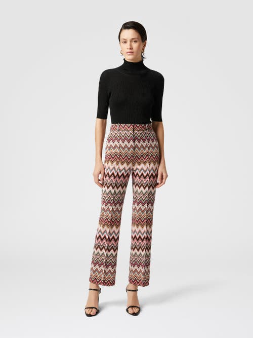 Missoni Classic Zig Zag Trousers With Cropped Hem In Multicoloured
