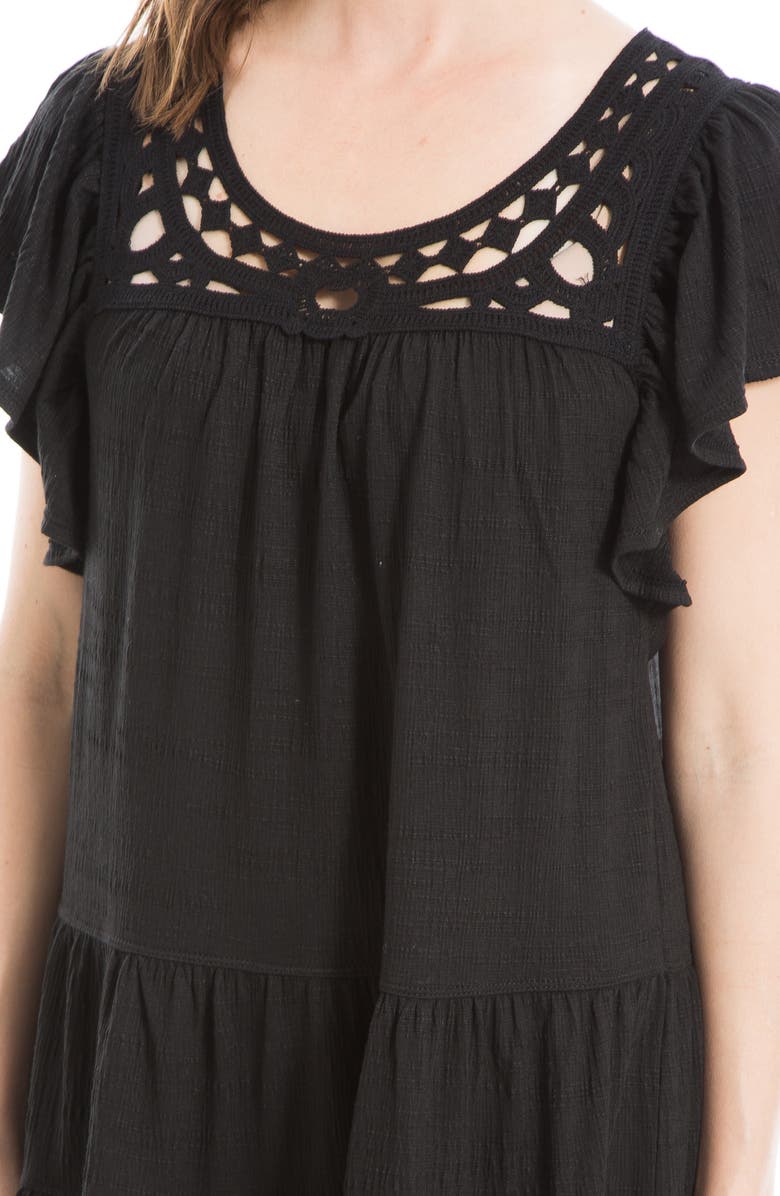 MAX STUDIO Crochet Trim Tiered Minidress, Alternate, color, 