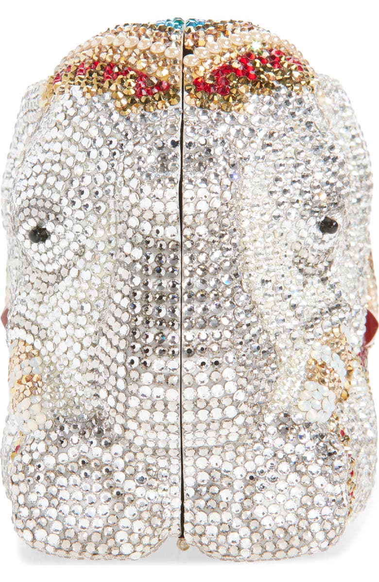 JUDITH LEIBER COUTURE Elephant Crystal Embellished Clutch, Alternate, color, Silver Rhine Multi