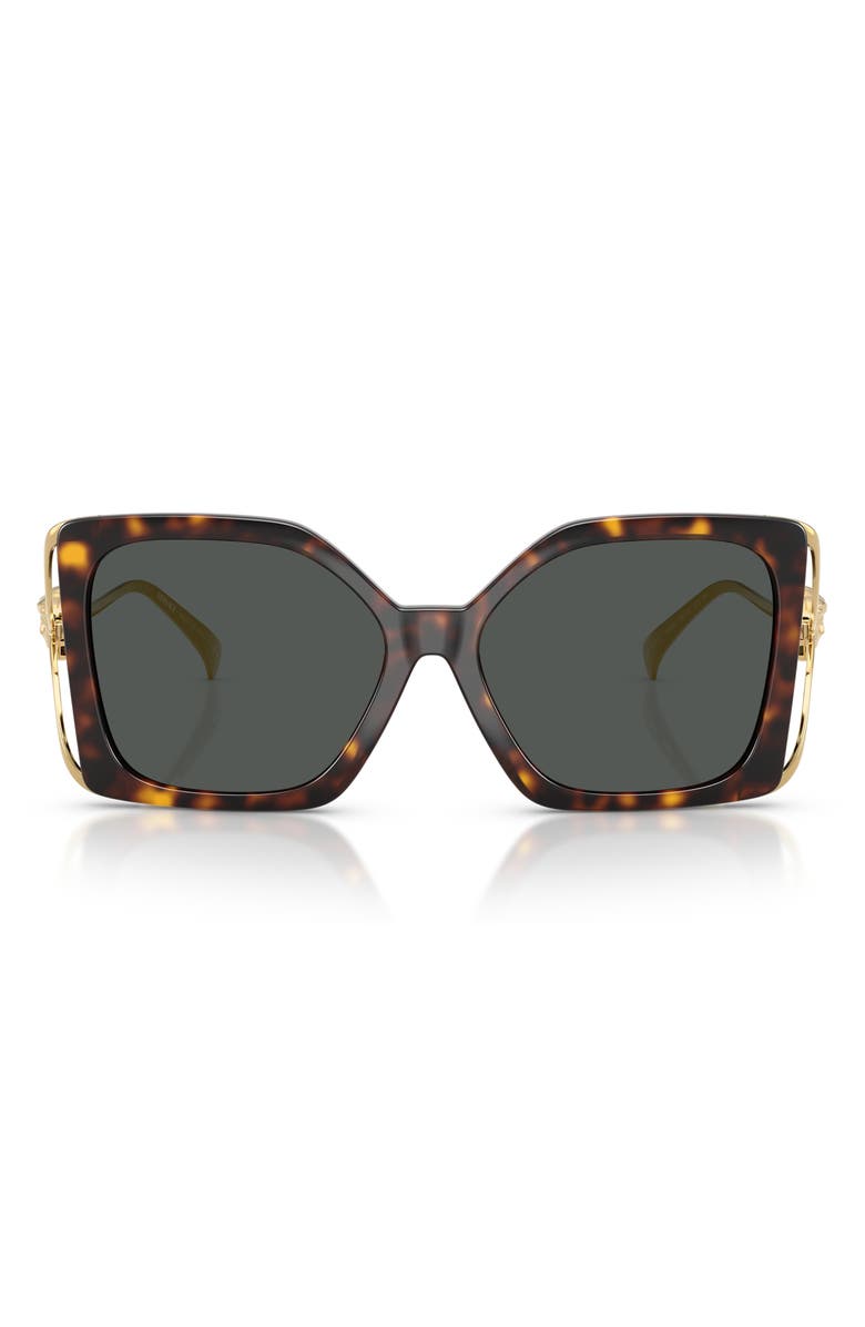 Versace 58mm Square Sunglasses, Main, color, Havana / Dark Grey