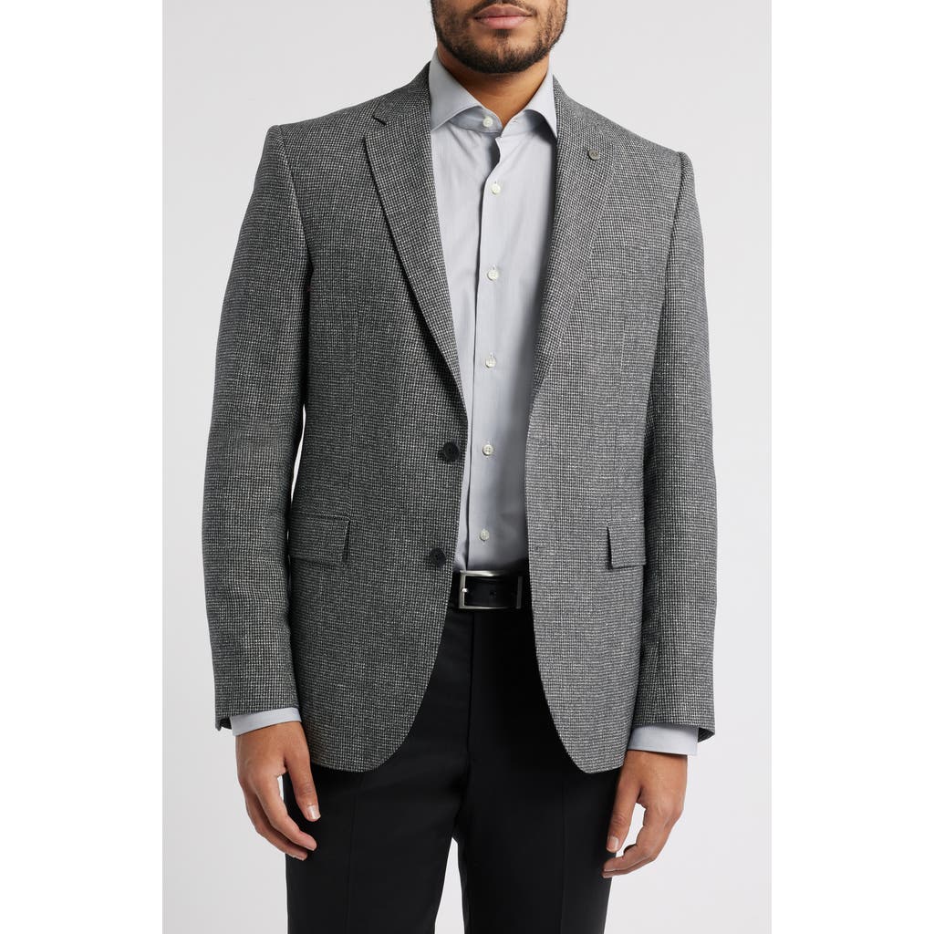 Allsaints Ross Slim Fit Wool & Linen Sport Coat In Grey