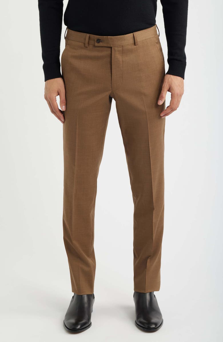 AllSaints Ross Slim Fit Medium Brown Stretch Wool Twill Suit, Alternate, color, Brown