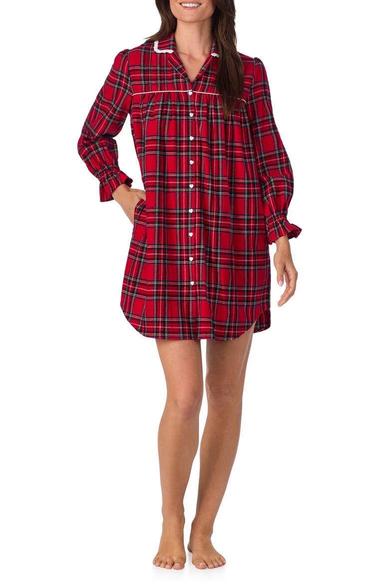 Flannel Nightgown, Alternate, color, REDPLAID