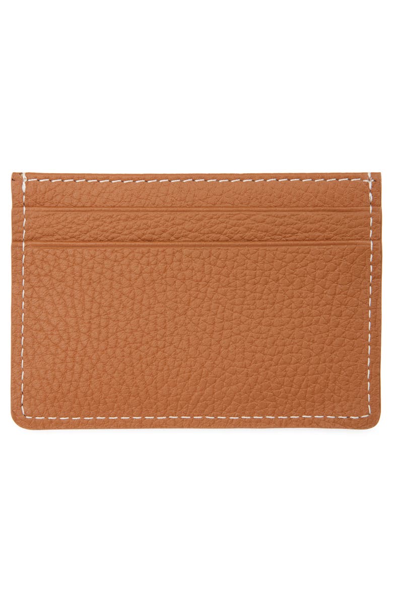Strathberry Grained Leather Card Case, Alternate, color, Tan - Vanilla Stitch
