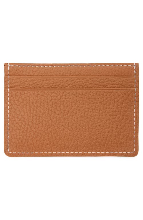 Strathberry Grained Leather Card Case In Brown